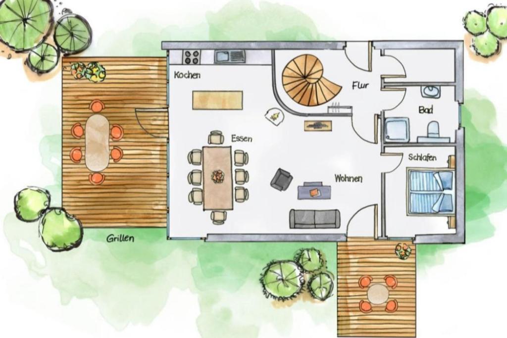 W7 - Sehr Schoenes Ferienhaus Mit Toller Lage Und Super Aussicht In Roebel An Der Mueritz Villa Exterior photo